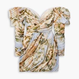 ZIMMERMANN Luminosity off-the-shoulder draped floral-print linen dress BNWT